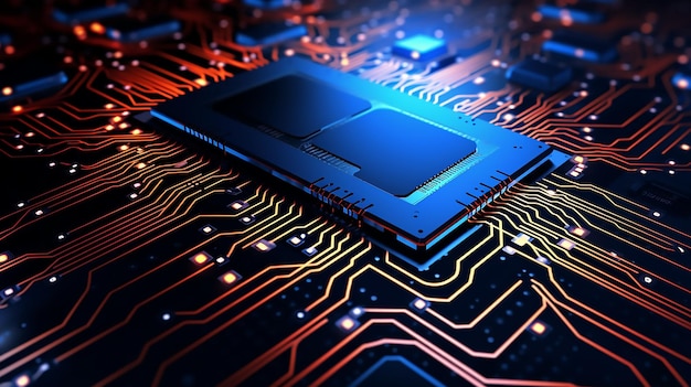 Technological Matrix Abstract Microchip Motherboard Background