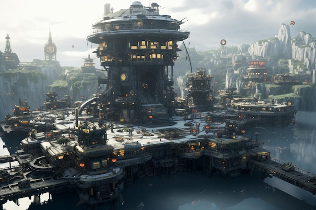 Technological village on floating platforms