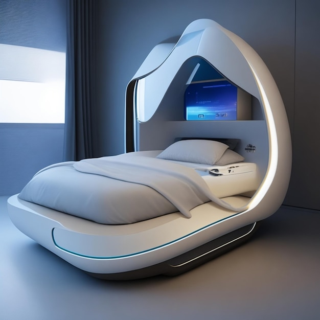 Foto dispositivo tecnologicamente avanzato per la camera da letto che evidenzia la sua forma elegante e le sue applicazioni pratiche