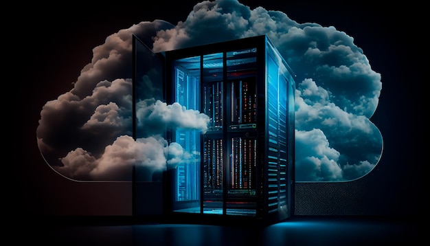 Technologie datacenter op cloud service cloud computing concept Generatieve Ai