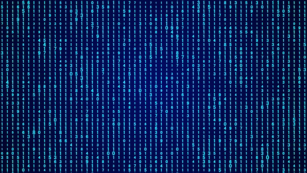 Technologie stream binaire code Digitale afbeelding Blauwe matrix achtergrond Programmering codering hacking en encryptie 3D-rendering