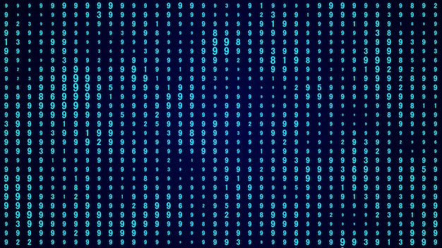 Technologie stream binaire code Digitale afbeelding Blauwe matrix achtergrond Programmering codering hacking en encryptie 3D-rendering