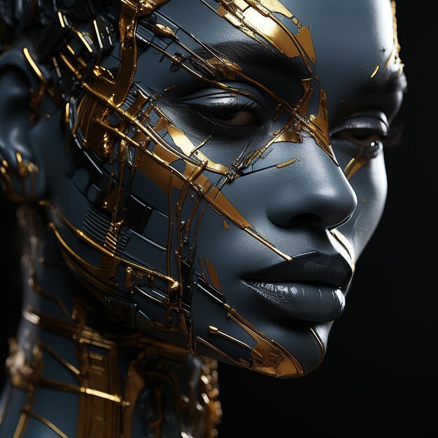 Technologie vrouwen vrouwengezichten met getextureerde huid Vrouwen kunstmatige intelligentie AI gegenereerd