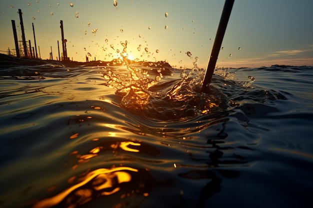 Technologisch inzicht AI genereerde een representatie van watervervuiling door olievervuiling