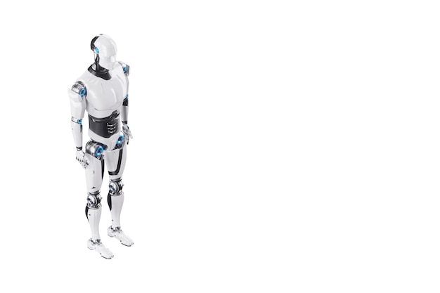 Foto technologische moderne robot full body robot geïsoleerd op witte achtergrond fotorealisme neuraal