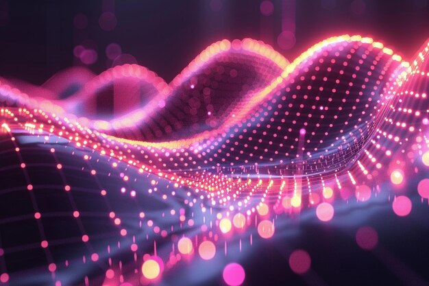 Technology abstract background with moving dots and lines network connection structure futuristic g