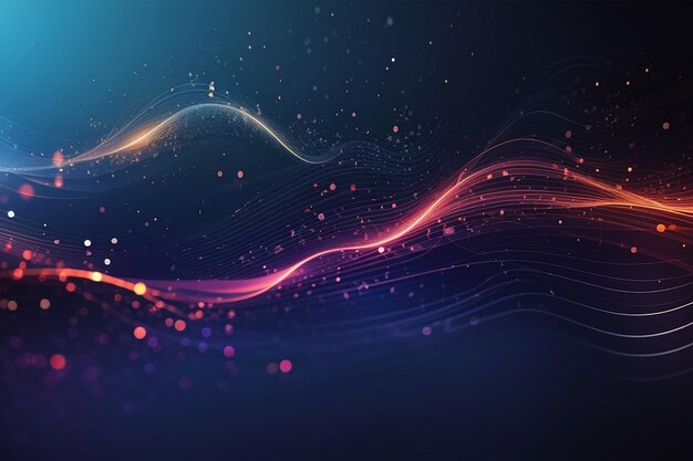 Technology abstract background with particle lines