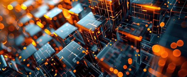 technology abstract blockchain fractals technology abstract background