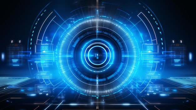 Technology abstract with shiny elements hud background