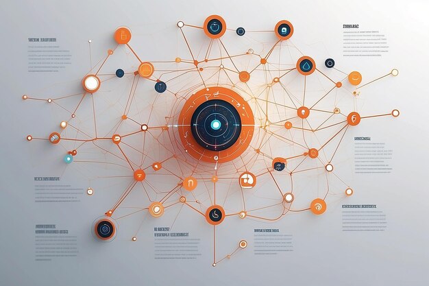 Photo technology background digital connect system with integrated circles network system group touch interface concept