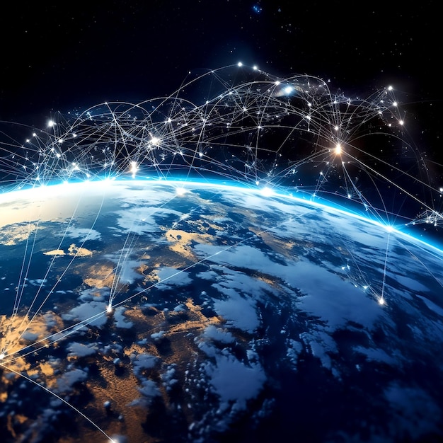 Technology background in the spread of global network connectivity