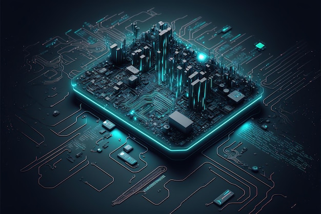 Technology background with circuit digital