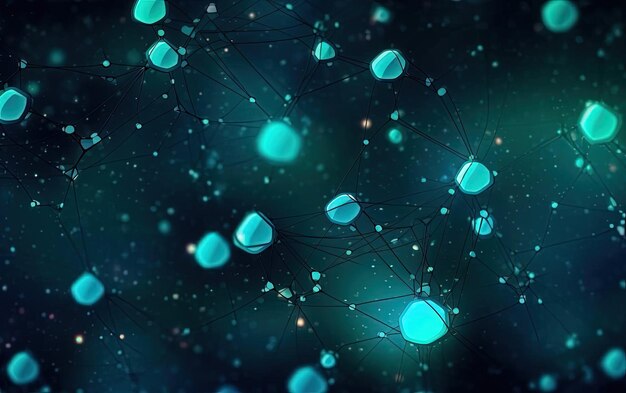 a technology background with dots and lines in the style of dark azure and azure