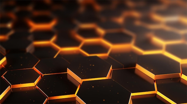 Technology banner design with hexagons abstract background