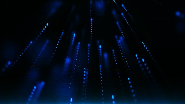 technology binary code random falling digits on screen hacked software matrix sciense background big data analytics 3d rendering