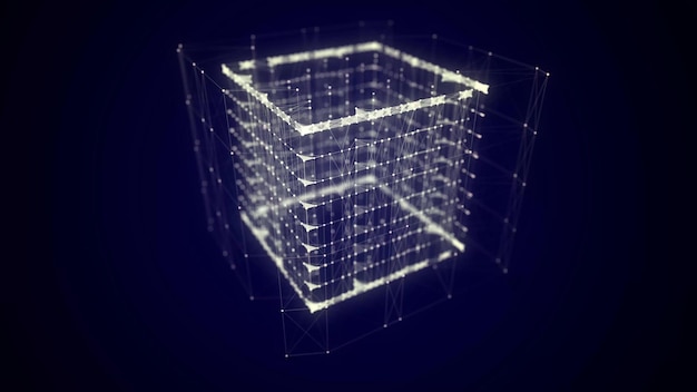 technology blockchain concept visualization of the dynamic flow of the cryptocurrency industry big data flow connections network connection structure 3d rendering