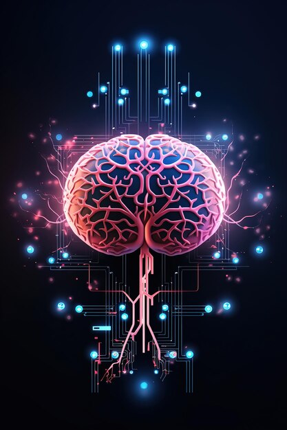 Technology brain microchip tree generative ai