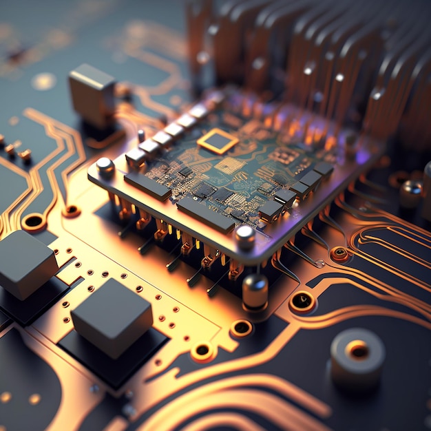 Technology Circuit Board Illustratie gemaakt met generatieve AI-technologie