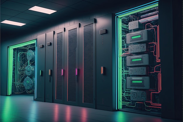 Technology data center server room