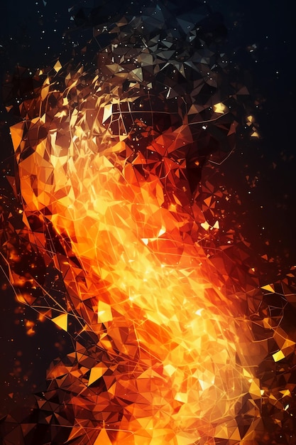 Technology and flames abstract graphical AI generative