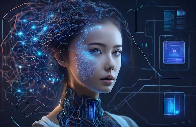 Технология "Девочка - это женское тело" Робот, созданный ИИ