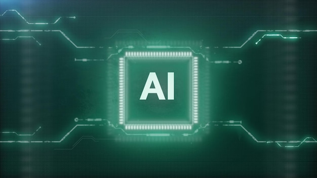 Technology and network concept Artificial intelligence machine learning and modern computer technologies concepts Electrical signals flowing in electrical conductors