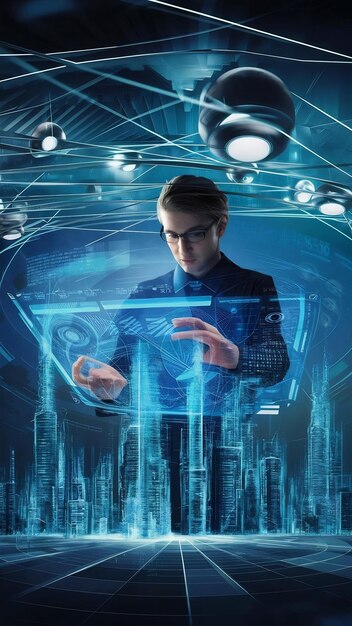 technology network data connection network marketing and cyber security concept