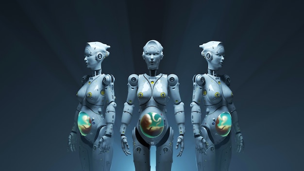 Technology robot sai fi robots 3d render