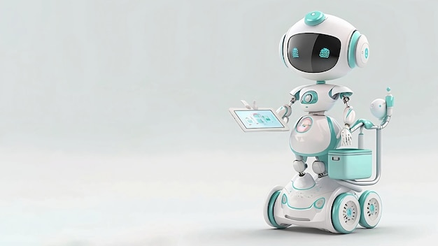 Technology smart robot Ai a nurse assistant robot that helps medical staff