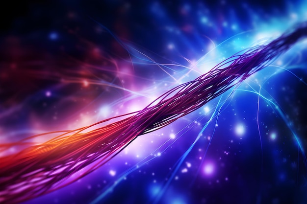 Технология скорости интернета фоновый кабель из оптических волокон цифровое сетевое соединение генеративный ИИ