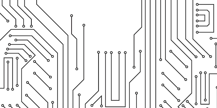 Photo technology style concept circuit board on white background electrical connection system electronic