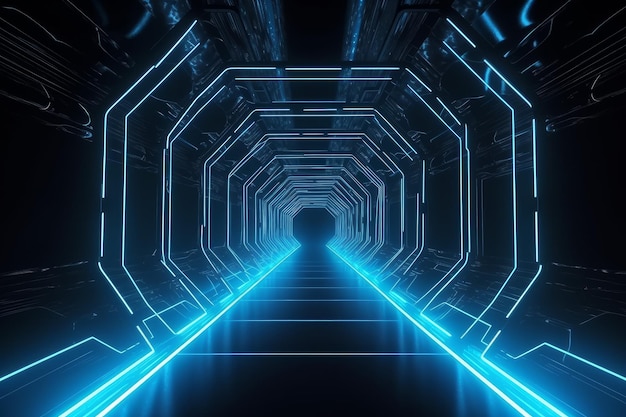 Technology tunnel Fast motion digital Generate Ai