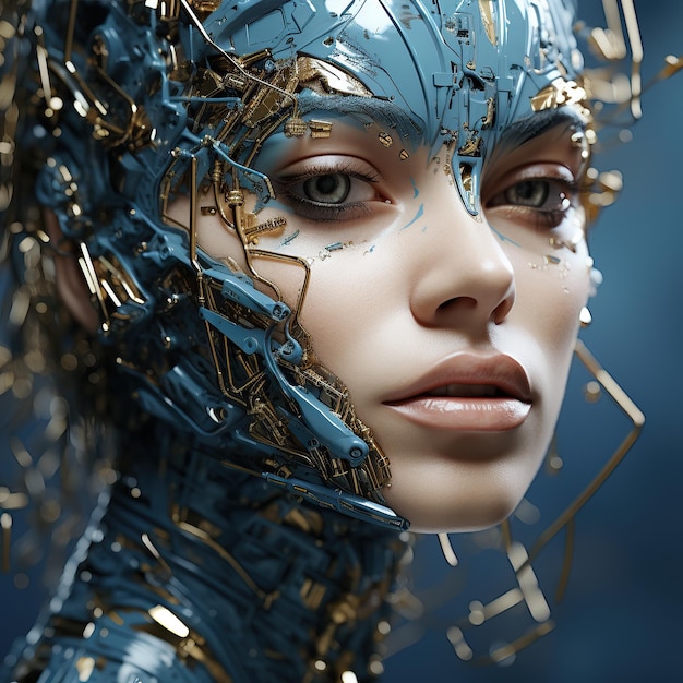 Premium AI Image | Technology women women's faces with textured skin ...
