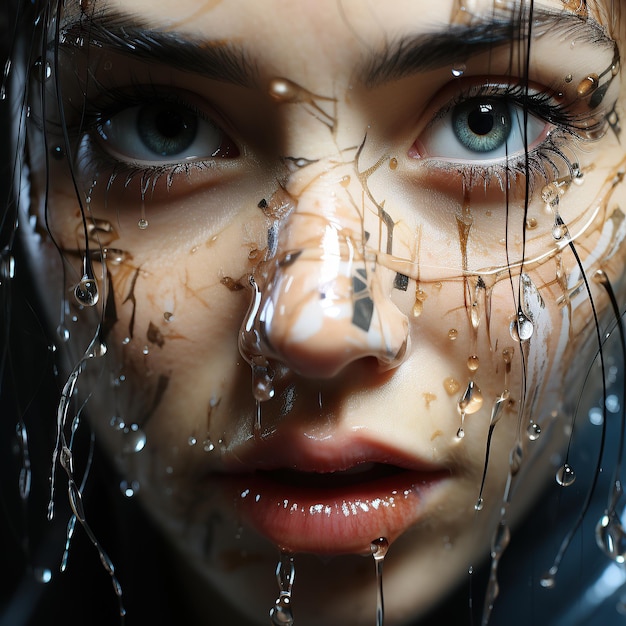 Photo technology women women's faces with textured skin women artificial intelligence ai generated