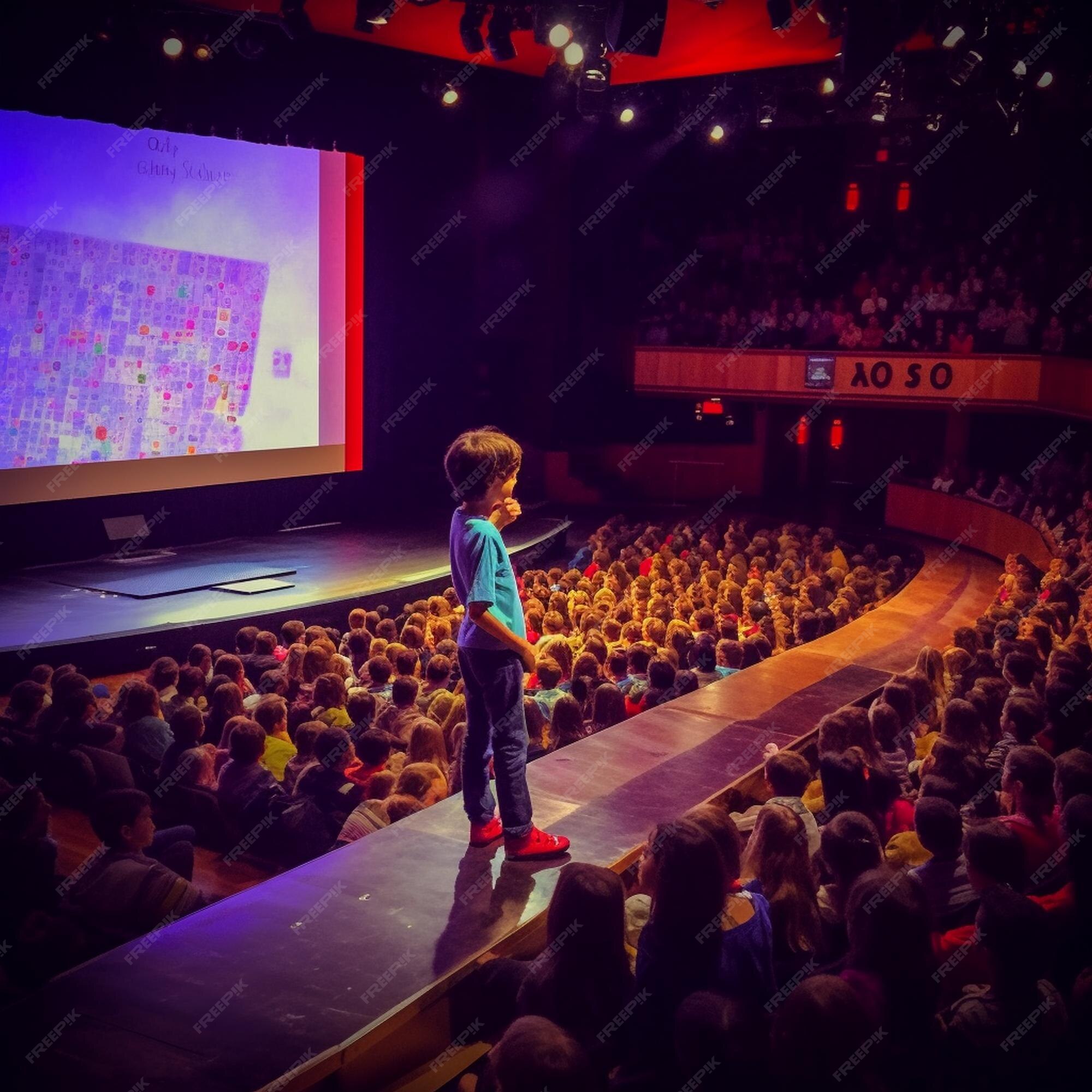 Premium AI Image ted talks lection presenter speaking