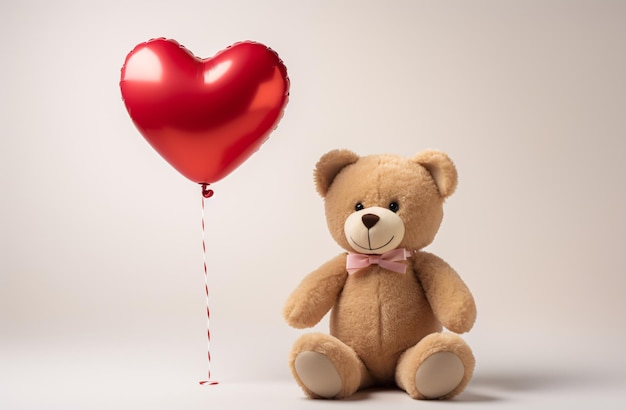 a teddy bear and a balloon
