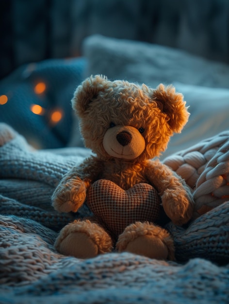 Teddy bear on the bed