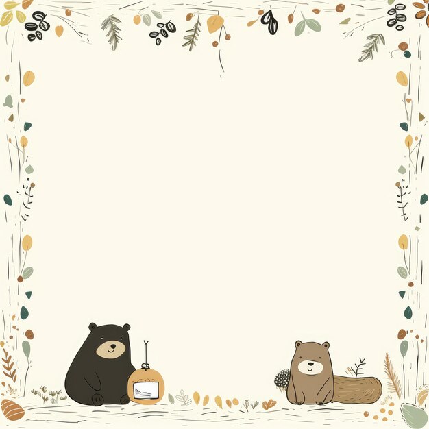 Teddy bear gentle scrapbooking pastel border frame pattern weeding child post card print retro