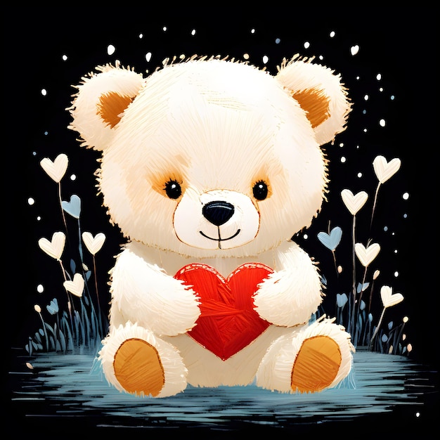 a teddy bear holding a heart that says quot the heart quot