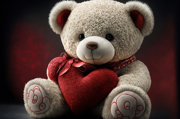 teddy bear in red and white