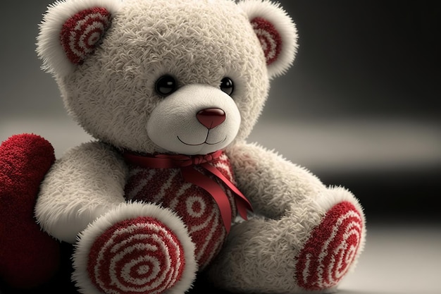 teddy bear in red and white