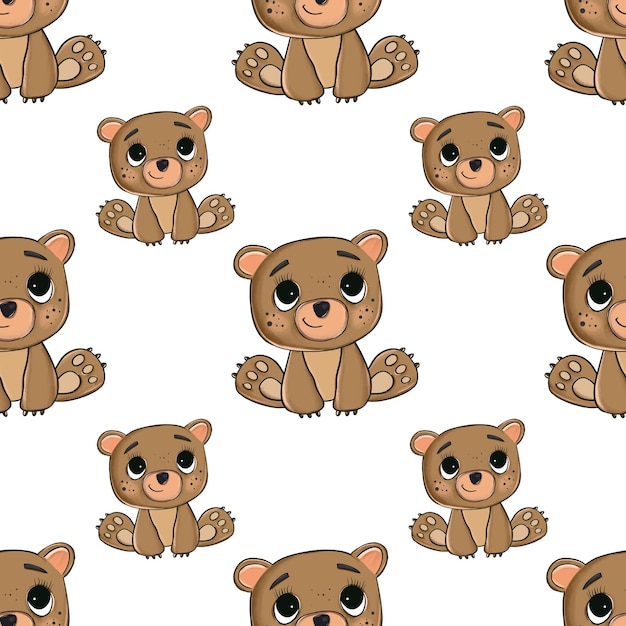 teddy bear seamless pattern design cute baby teddy bear pattern