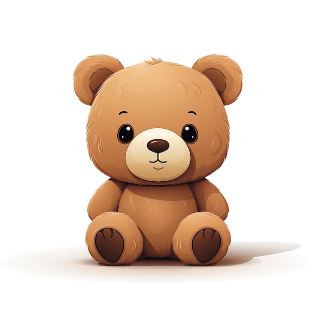 Teddy bear vector illustration in kawaii anime style cartoon