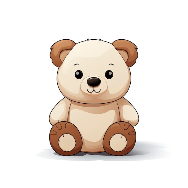 Teddy bear vector illustration in kawaii anime style cartoon