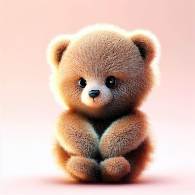 A teddy bear with a heart on its face