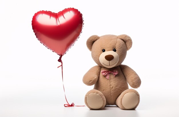 a teddy bear with a heart shaped balloon