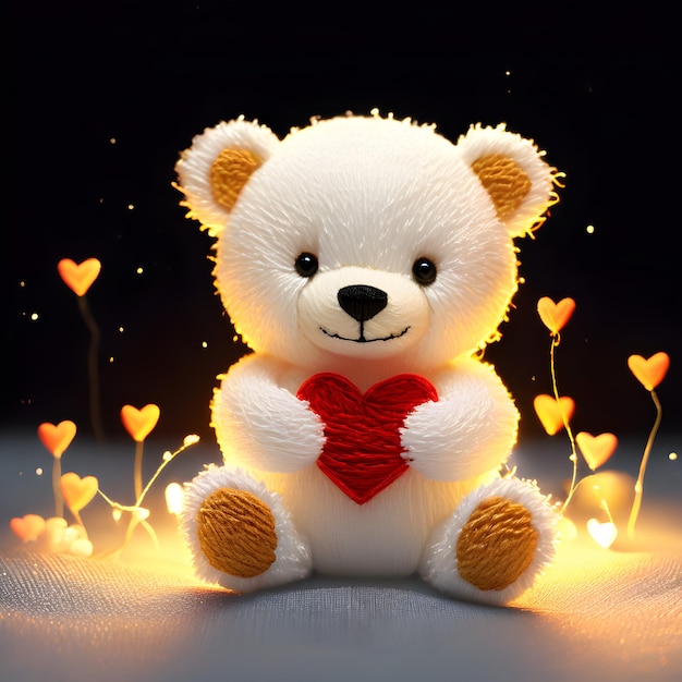 a teddy bear with a heart that says the heart