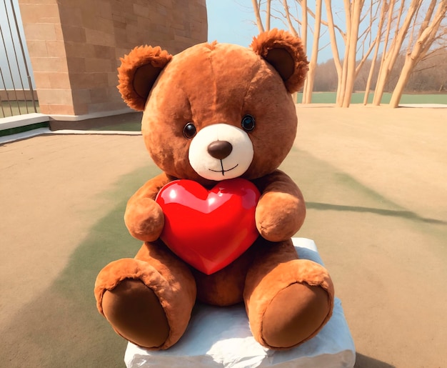 Teddy bear with red heart