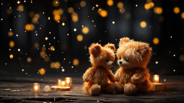 Teddy Bears Little Heart Ruimte Tekst achtergrond Afbeelding Desktop Wallpaper achtergronden HD