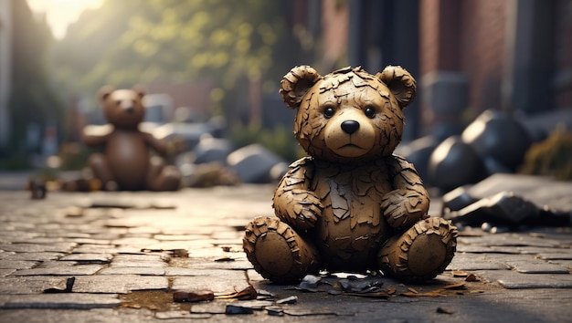 Foto teddy bears tarred tale een 3d render collectie